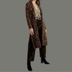 NWT FREE PEOPLE Long Animal Fuzzy Duster Cardigan L